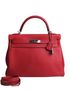 Kelly 32 in Rouge Casaque Taurillion Clemence Leather, other view